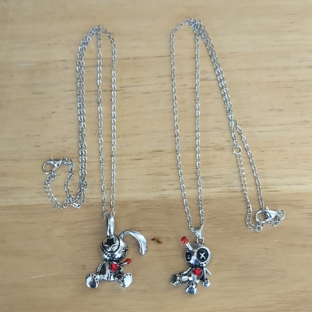 SOLD-Silver and Red Pendant Necklaces